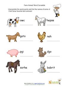 Animal Unscramble Worksheet