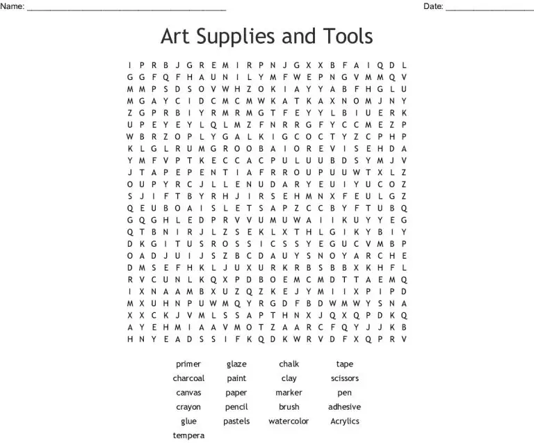 13 Creative Art Word Search Puzzles | KittyBabyLove.com