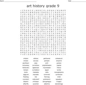 Art History Word Search