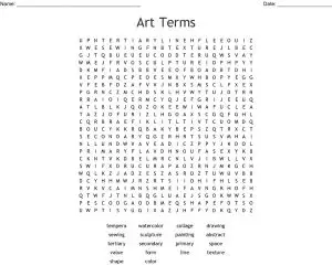 Art Terms Word Search