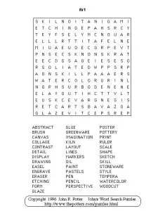 Art Word Search for Kids