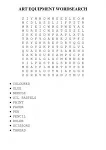 Art Word Search to Print
