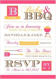 BBQ Themed Baby Shower Invitations