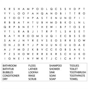 Bathroom Word Search Sign