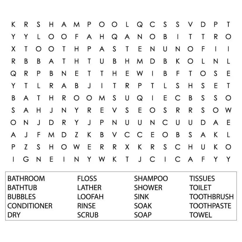 7 Cool Bathroom Word Searches Kitty Baby Love