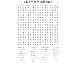 11 civil war word search puzzles kitty baby love