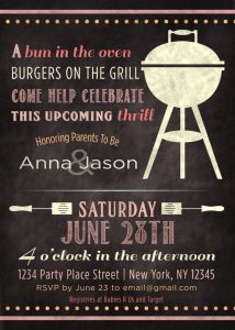 Coed BBQ Baby Shower Invitations