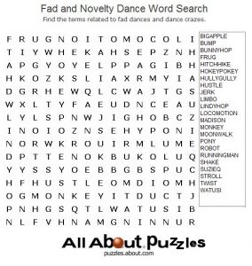 Dance Word Search Image