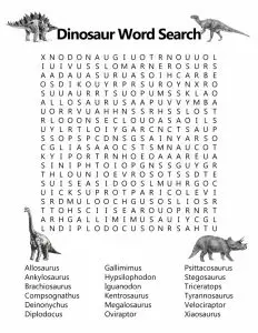 Dinosaur Word Search