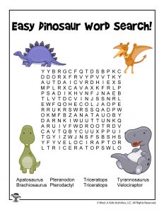 Dinosaur Word Search for Kids