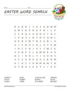 Easter Word Scramble Worksheets