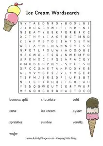 10 delicious ice cream word search puzzles kittybabylovecom