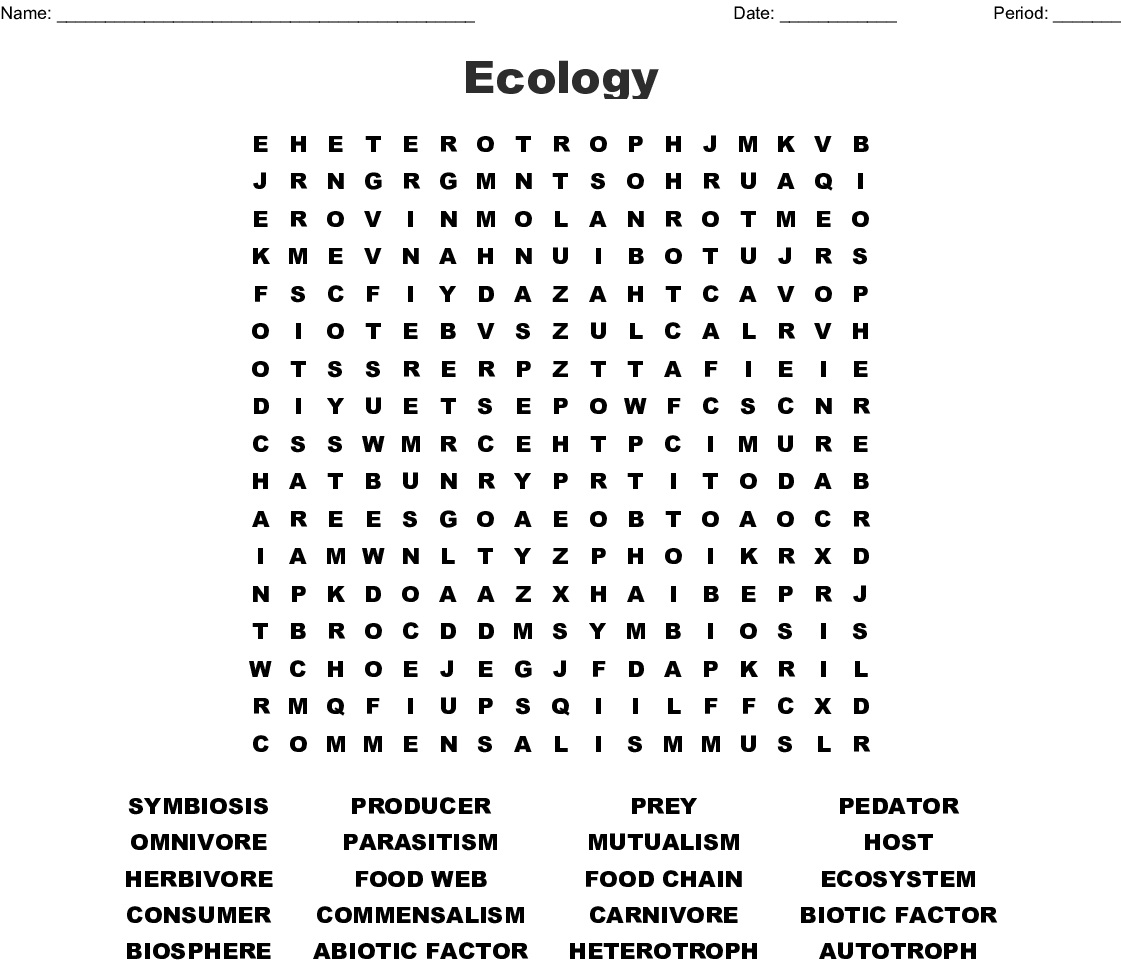 8 Enriching Ecology Word Search Puzzles Kitty Baby Love