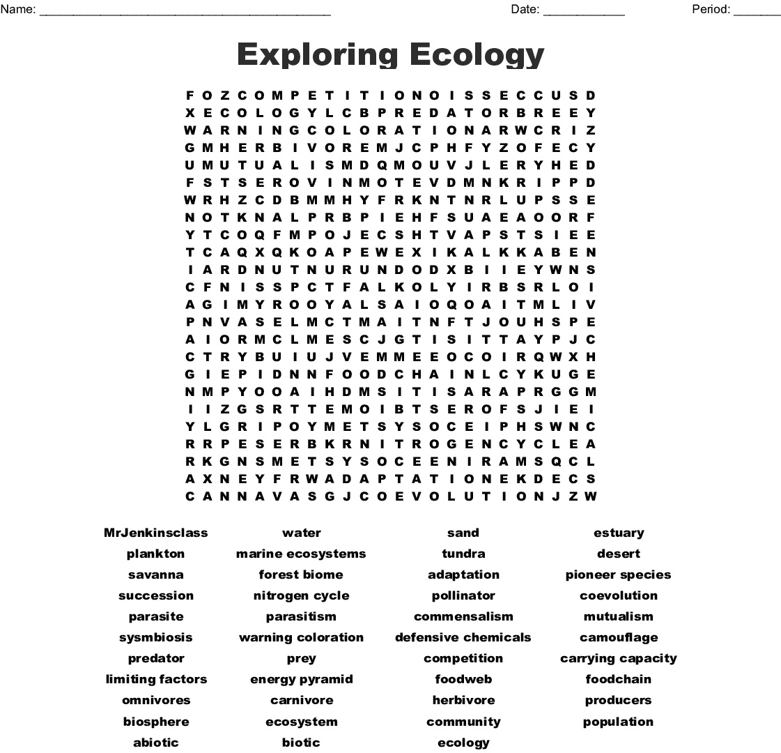 8 Enriching Ecology Word Search Puzzles - Kitty Baby Love