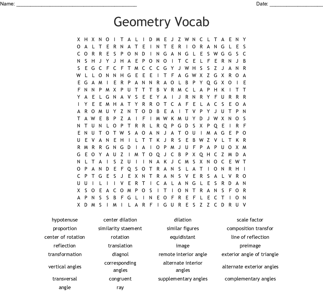 13 Instructive Geometry Word Search Puzzles Kitty Baby Love