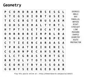 Geometry Word Search