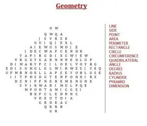 Geometry Word Search Puzzle