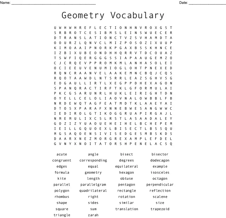 13 Instructive Geometry Word Search Puzzles Kitty Baby Love