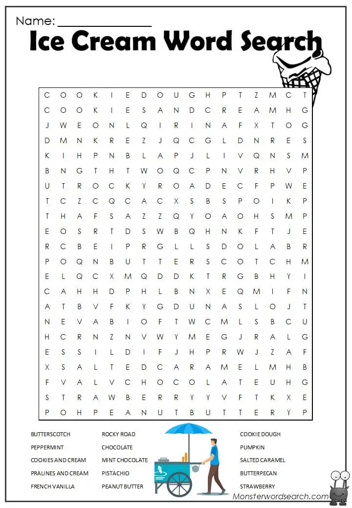 10 delicious ice cream word search puzzles kitty baby love