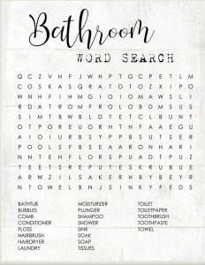 7 Cool Bathroom Word Searches | KittyBabyLove.com