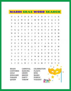 Mardi Gras Word Search