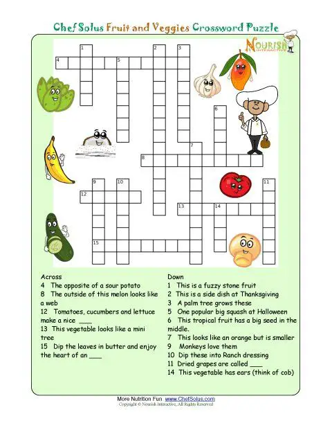10 Interesting Nutrition Crossword Puzzles Kitty Baby Love