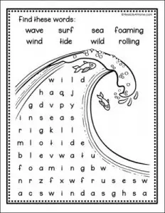 Ocean Word Search for Kids