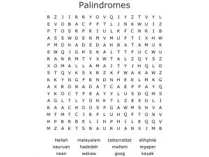 Palindrome Word Search Puzzles
