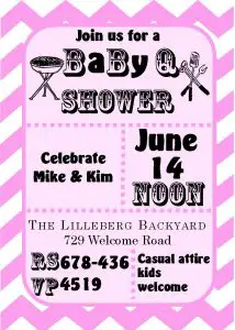 Printable BBQ Baby Shower Invitations