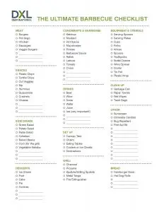 Printable BBQ Checklist