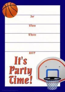 Printable Basketball Birthday Invitations