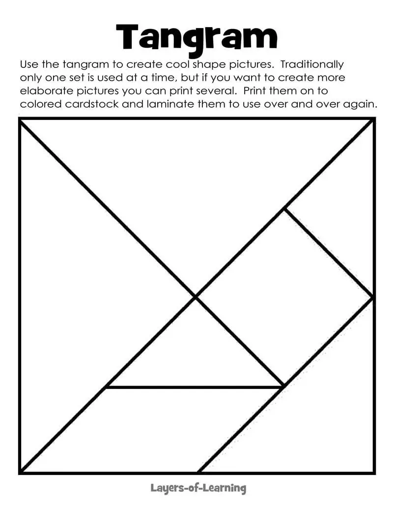 Free Printable Tangram Puzzles Minimalist Blank Printable