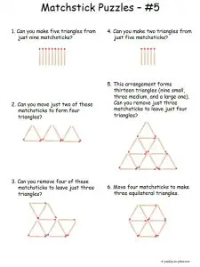 Toothpick Puzzles Triangles