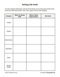 21 Personal Goal-Setting Worksheets | KittyBabyLove.com