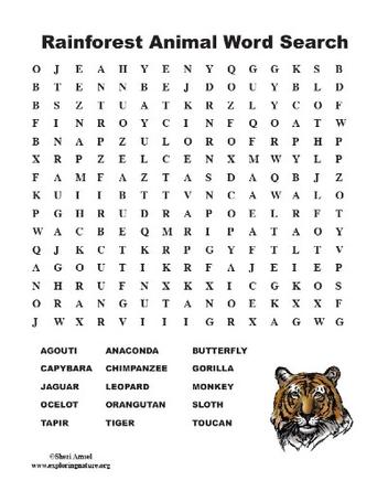 18 Animals Word Search (Printable PDF Samples) - Kitty Baby Love