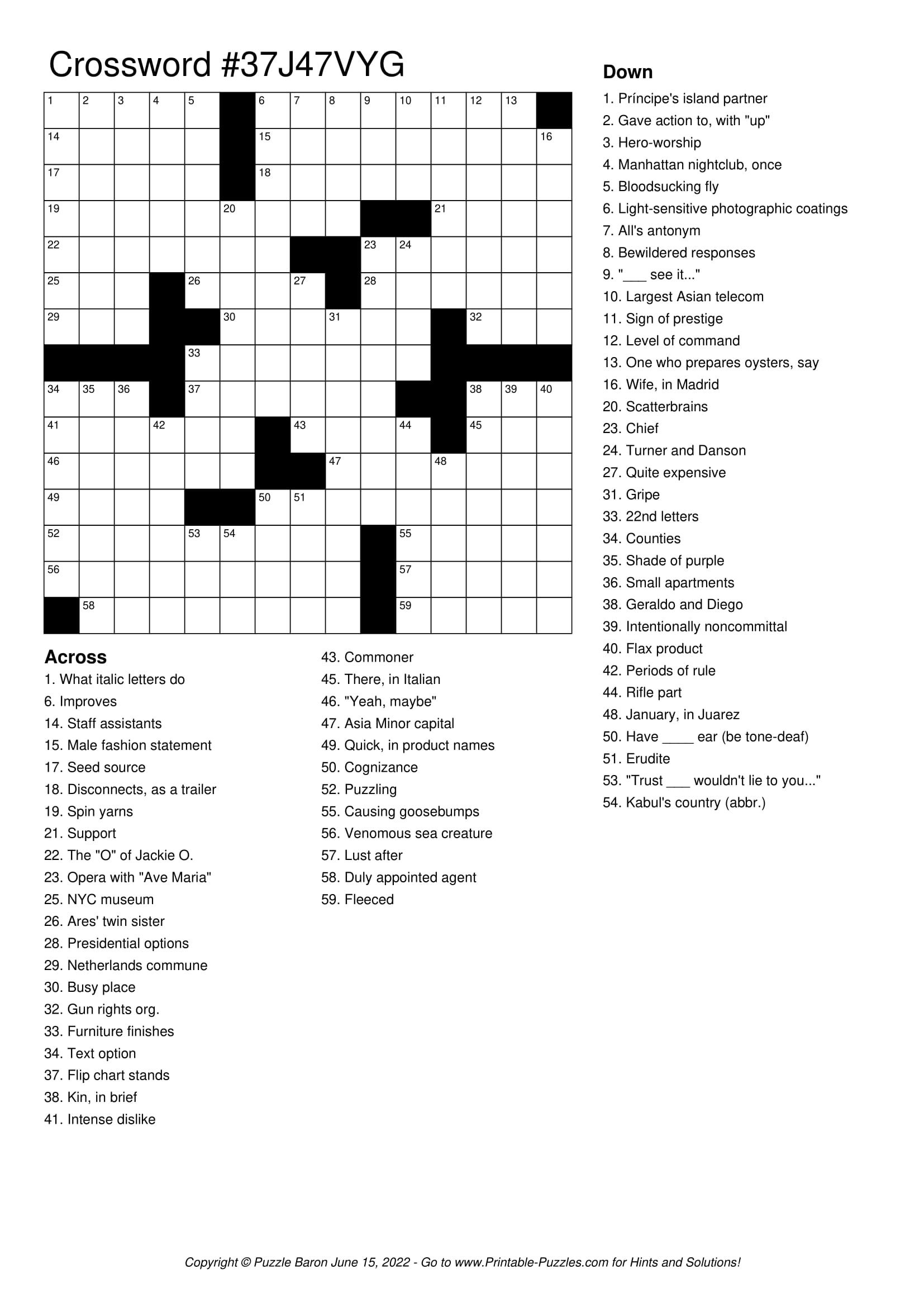 15 Hard Crossword Puzzles for You to Solve