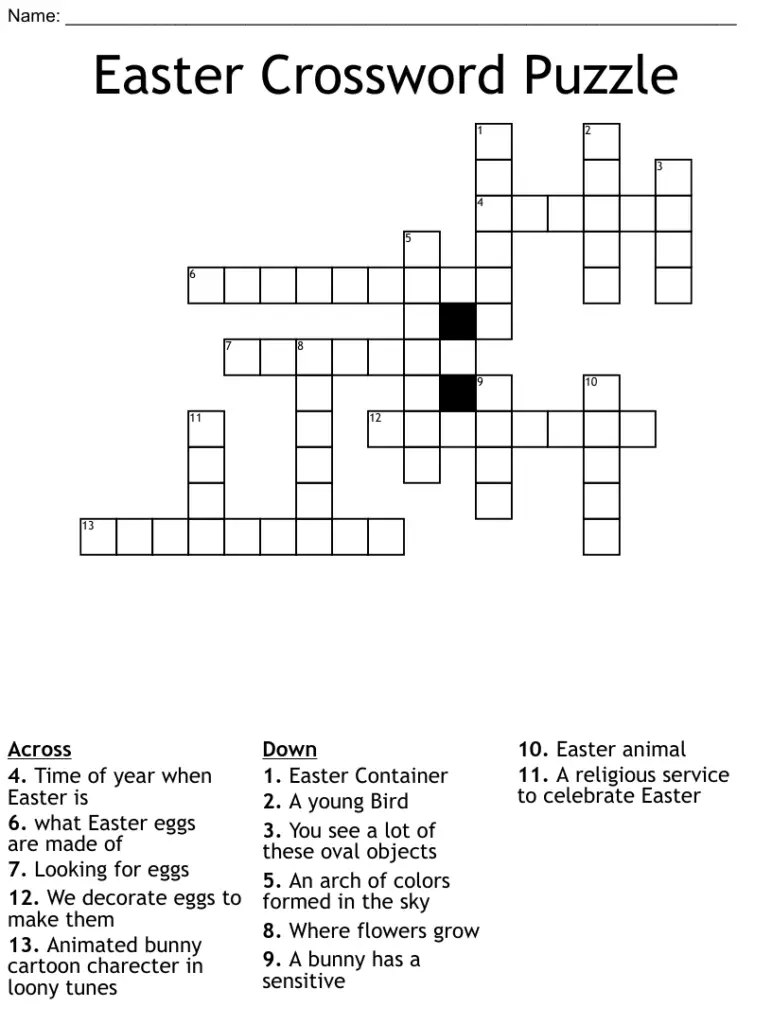 12 Challenging Easter Crossword Puzzles - Kitty Baby Love