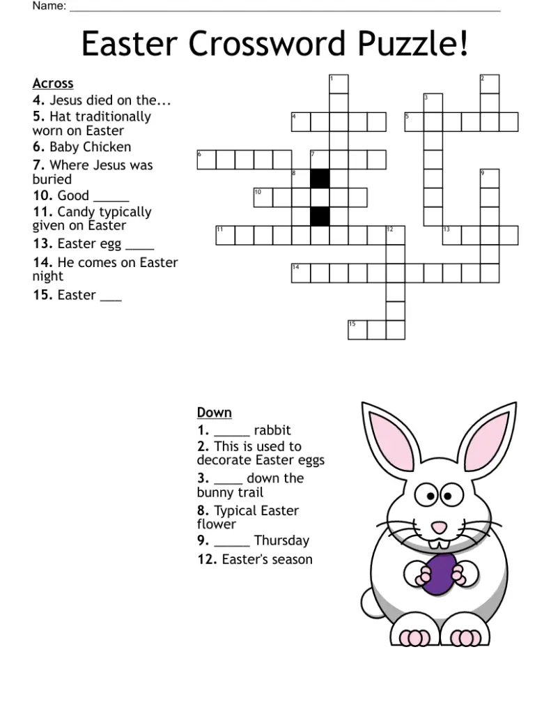 12 Challenging Easter Crossword Puzzles - Kitty Baby Love