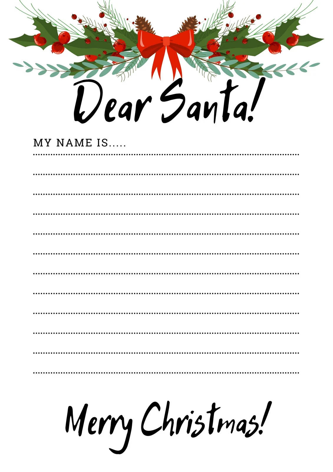 22 Festive Santa Letter Templates - Kitty Baby Love