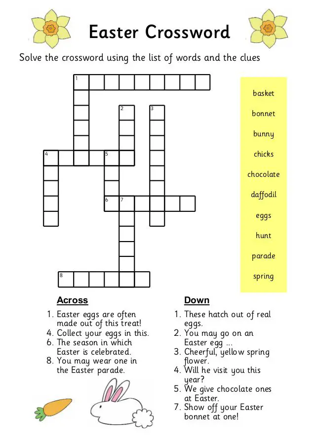 12 Challenging Easter Crossword Puzzles - Kitty Baby Love