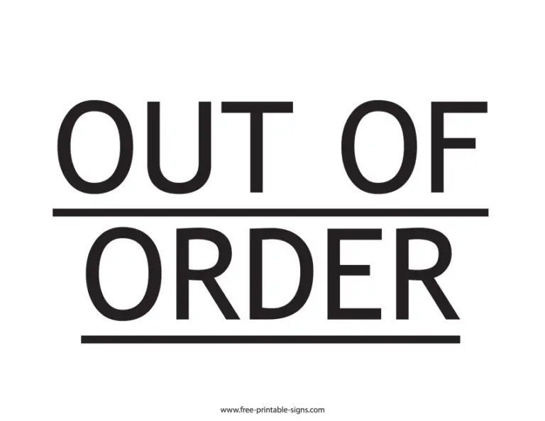 12 Creative Out of Order Sign Printables - Kitty Baby Love