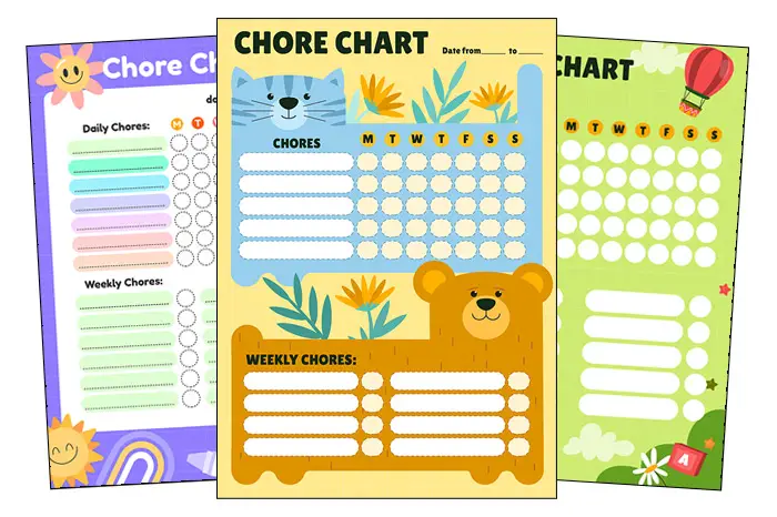 Chore chart templates for children