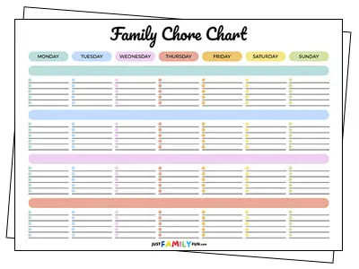 Chore Chart For Family of 4