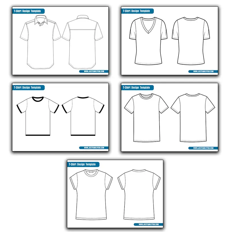5 Free Printable White T-Shirt Design Templates