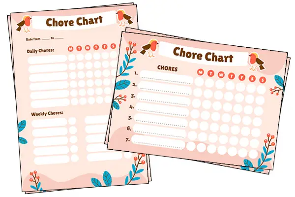 Chore Chart For 6-Year-Old