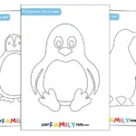 Printable Penguin Outline Templates