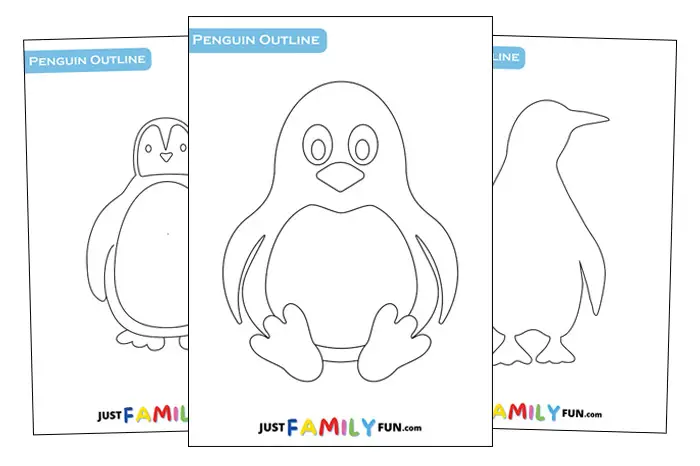 Printable Penguin Outline Templates